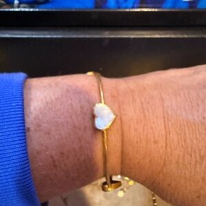 Julie Vos Gold and White Heart Bracelet